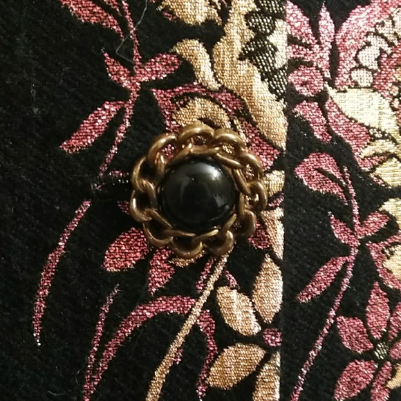 Vintage Ellen D Metallic Floral Jacket – Elegant Preowned, Size Medium - Picture 4 of 7